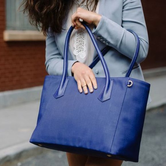 Dagne Dover Signature Classic Tote Blue